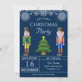 Casse-bec | Invitation de la fête de Noël bleu mar (Devant)