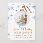 Casse-neiges hiver Anniversaire Invitation (Devant / Derrière)