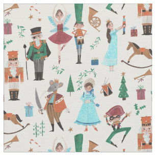 Casse-noisette festif de vacances en tissu écru