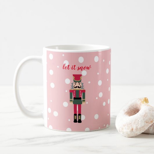 Casse-noisette laissez-le neiger café de Noël Mug (Avec donut)