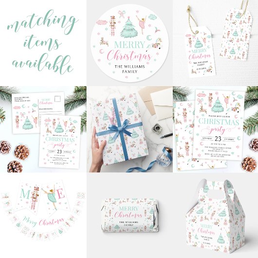 Casse-noisette rose joyeux bannière de Noël