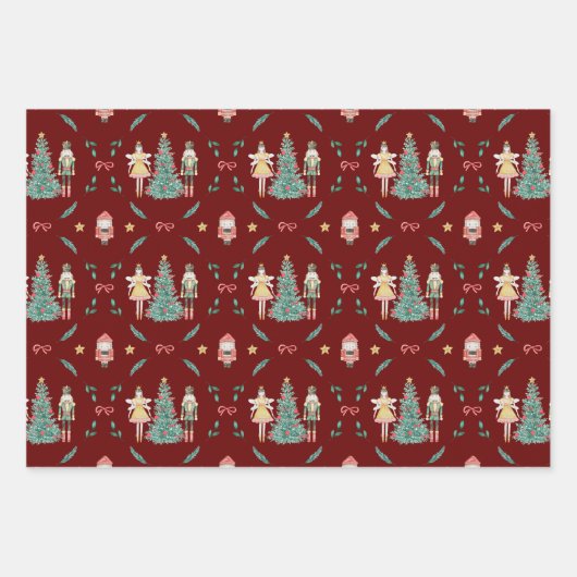 Casse-noix Ballerina Papier à envelopper de Noël E (Devant 3)