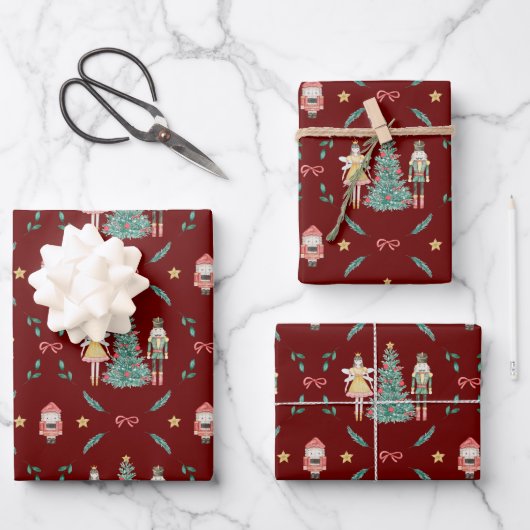 Casse-noix Ballerina Papier à envelopper de Noël E (Recto)