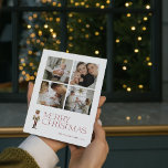 Casse-noix moderne Merry Typographie 4 Photo<br><div class="desc">C'est encore cette période de l'année - Noël ! Ne cherchez pas plus loin que cette carte de Noël moderne et tendance pour partager la joie et le message d'amour de votre famille. La typographie festive en Bourgogne se distingue sur la carte et est accentuée par un casse-noix aquarelle, apportant...</div>