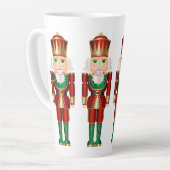 Casse-noix rouge vert et or Latte Mug (Angle gauche)