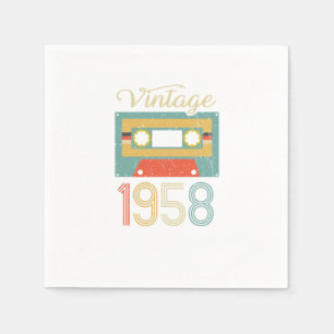  cassette 1958 64th Birthday 64 Years Gift Servet