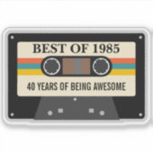 Cassette 80's Theme 40th 50th 60th Verjaardagsfees Sticker (Voorkant)