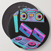 CASSETTE, AUDIO STIJLE SJABLOON BUTTON (Voorkant /achterkant)