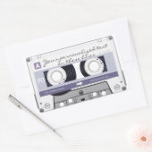 Cassette-band - grijs - rechthoekige sticker (Envelop)