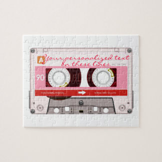 Cassette band - rood - legpuzzel