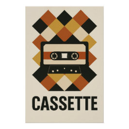 CASSETTE - Een grafische explosie van nostalgie Perfect Poster