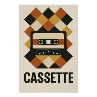 CASSETTE - Een grafische explosie van nostalgie Perfect Poster