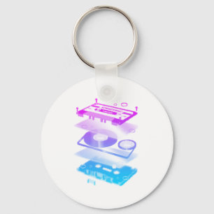 Cassette Explosion Uitzicht - Music Tape Retro DJ Sleutelhanger