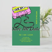 Cassette-huwelijk Save The Date (Staand voorkant)