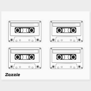 Cassette Rechthoekige Sticker