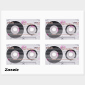 cassette rechthoekige sticker (Vel)