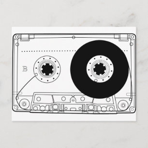 cassette retro grafisch t-shirt casette briefkaart