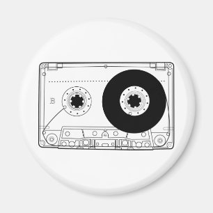 cassette retro grafisch  t-shirt casette magneet