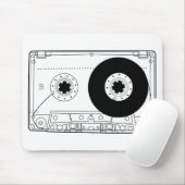 cassette retro grafisch  t-shirt casette muismat (Met muis)