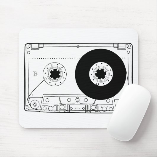 cassette retro grafisch  t-shirt casette muismat (Met muis)