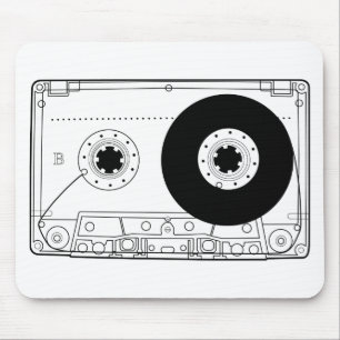 cassette retro grafisch  t-shirt casette muismat