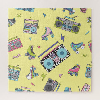 cassette, roller schaatsen: retro legpuzzel