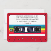 Cassette rouge rétro des années 80 Invitation de f (Dos)