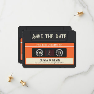  cassette tape bruiloft save the date