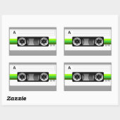 Cassette tape groen label sticker (Vel)