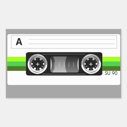 Cassette tape groen label sticker (Voorkant)