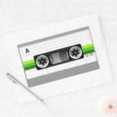 Cassette tape groen label sticker (Envelop)
