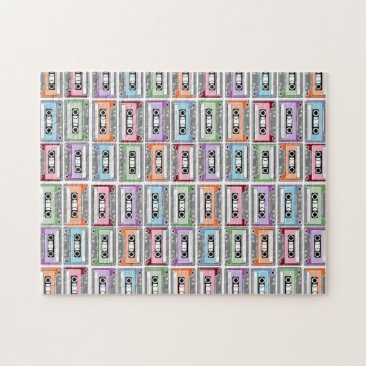 Cassette Tapes Retro Pattern Legpuzzel (Horizontaal)