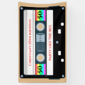  cassette verjaardag spandoek (Verticaal)