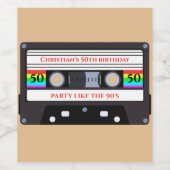 cassette verjaardag wijn etiket (Enkel label)