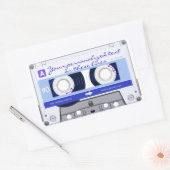 cassetteband - blauw - rechthoekige sticker (Envelop)