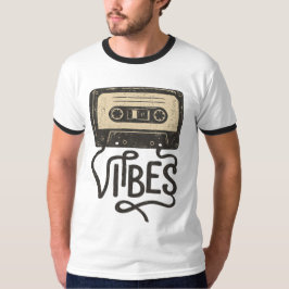 cassetteband met vibes typografie kunst t-shirt
