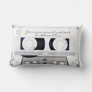 cassetteband - wit - kussen