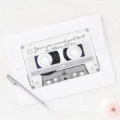 cassetteband - wit - rechthoekige sticker (Envelop)