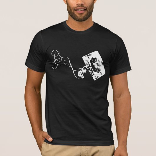 cassetteband wit t-shirt (Voorkant)
