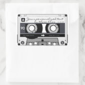 cassetteband - zwart - rechthoekige sticker (Tas)