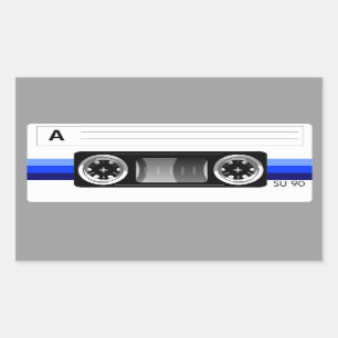 Cassettebandblauwe sticker
