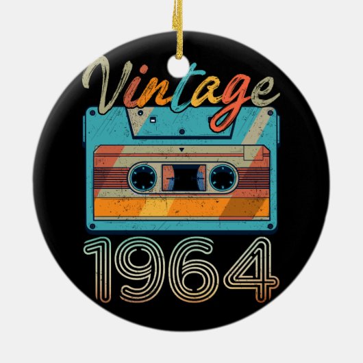 Cassettebandje 1964 Retro 59e verjaardag 59 Keramisch Ornament (Achterkant)