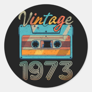  Cassettebandje 1973 Retro 50e verjaardag 50 Ronde Sticker