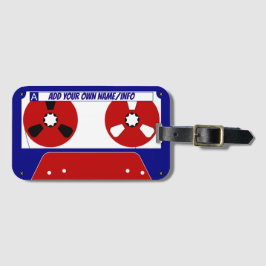 Cassettebandje Bagagelabel blauw/rood
