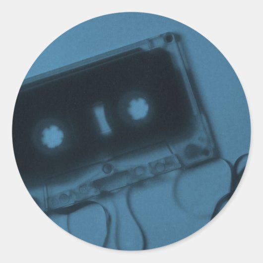  Cassettebandje blauw Sticker (Voorkant)