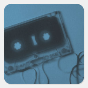  Cassettebandje blauw Sticker