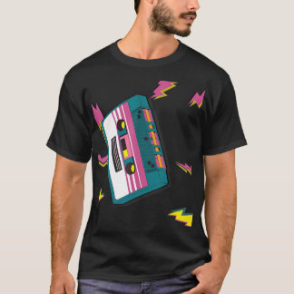 Cassettebandje in jaren '80 Retro Neon T-shirt
