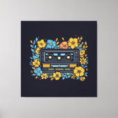 Cassettebandje met bloemen canvas afdruk (Voorkant)