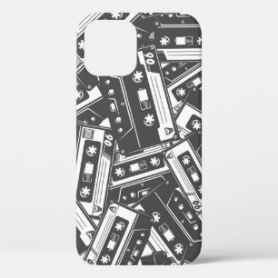 Cassettebandje: Monochroom Patroon iPhone 12 Hoesje