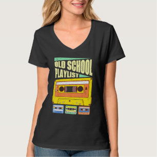 Cassettebandje Music Retro 80s oude afspeellijst v T-shirt